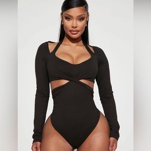 Black cutout bodysuit
